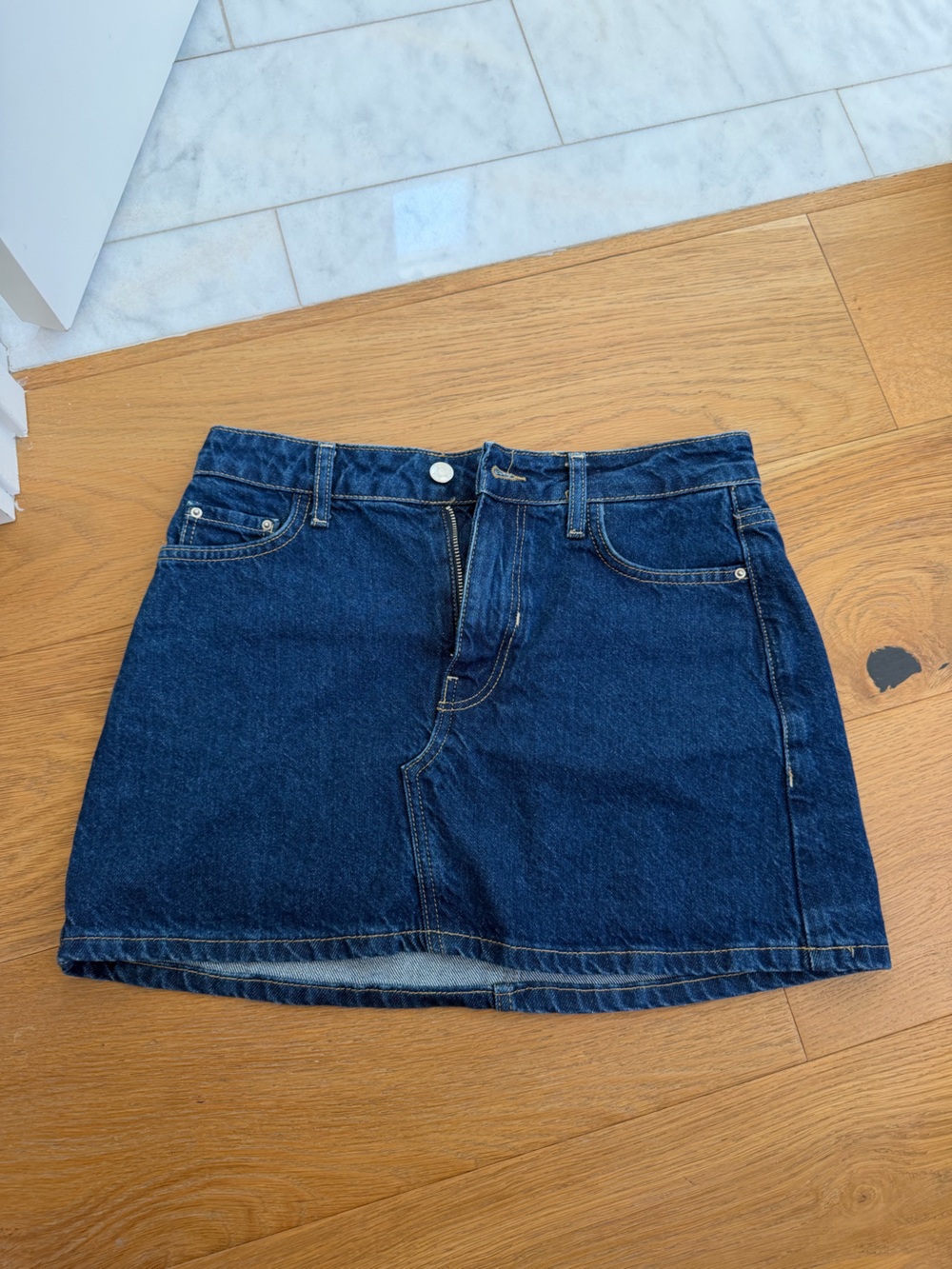 Zara Dark Blue Denim Mini Skirt